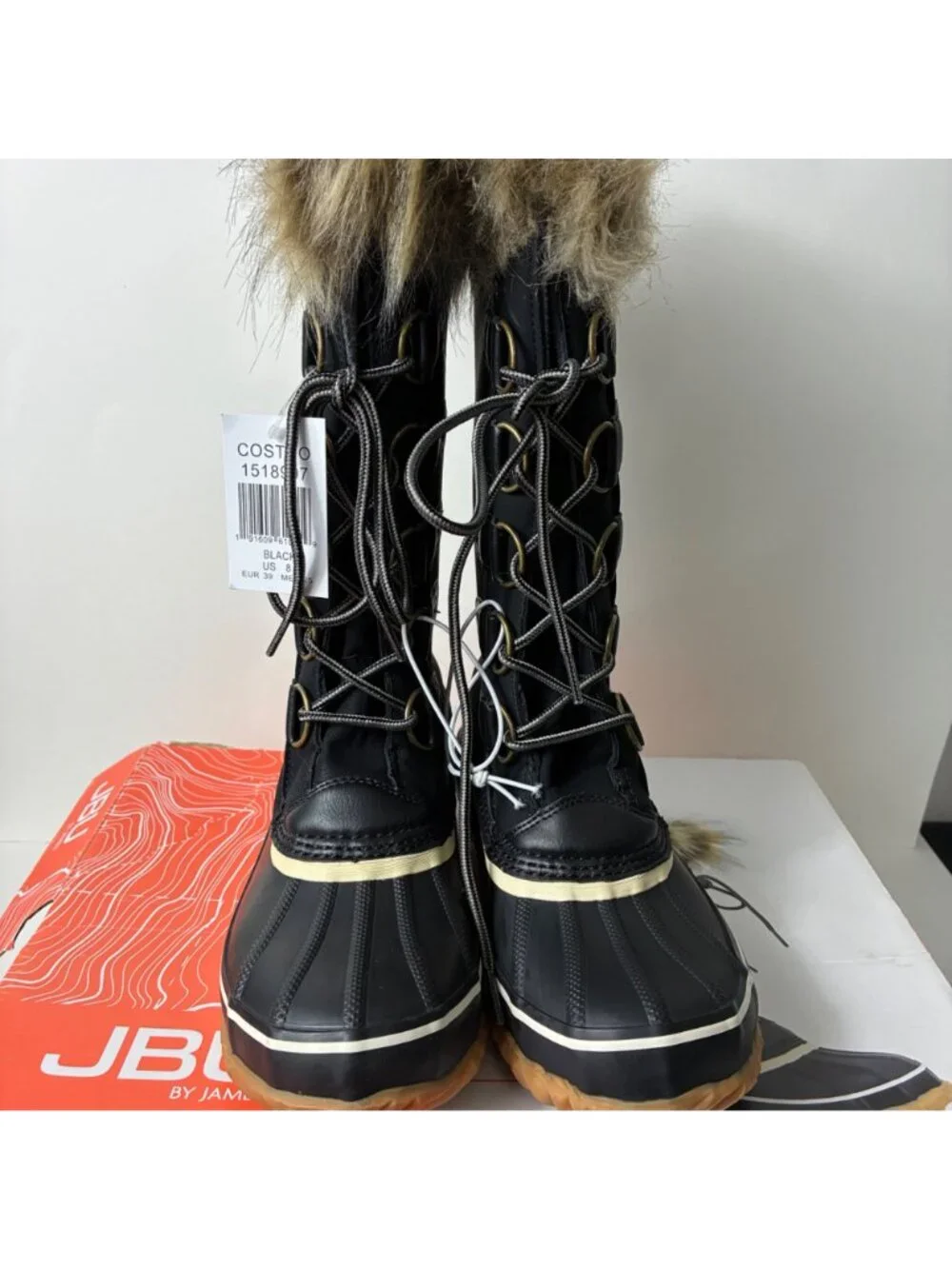 JBU by Jambu Bella Boots Women 8 Black Waterproof Faux Fur Winter Duck